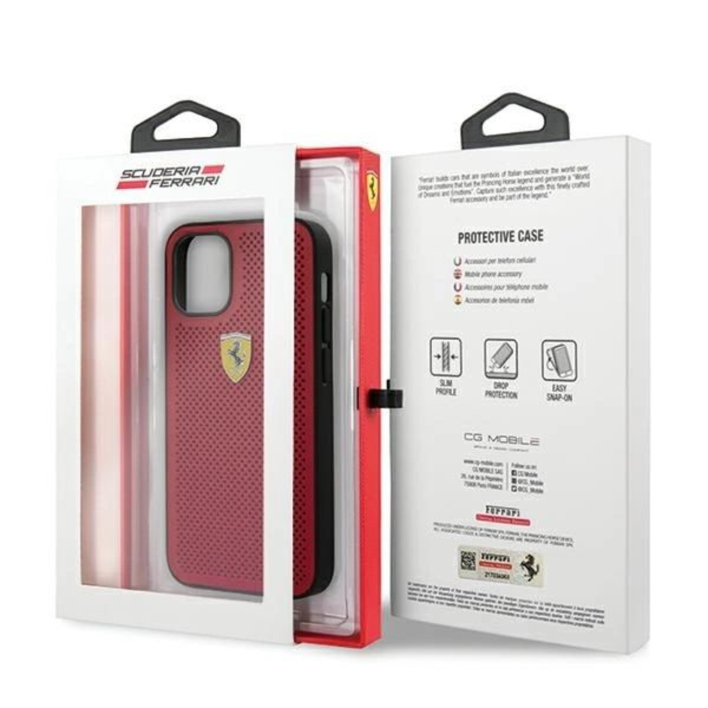 Ferrari FESPEHCP12SRE iPhone 12 mini 5.4" piros/piros tok On Track Perforated - 9