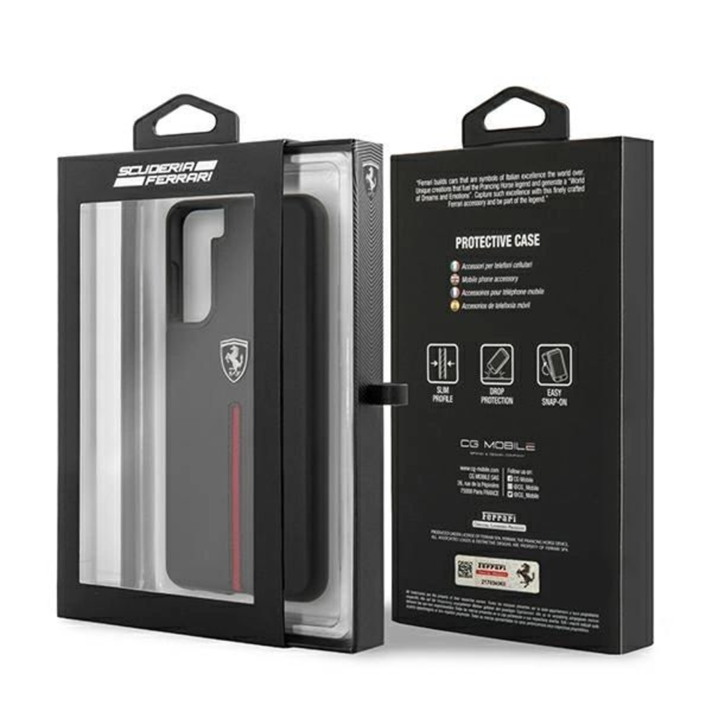 Ferrari FEOSIHCS21MBK S21+ G996 fekete/fekete tok Off Track Leather Nylon Stripe tok - 8