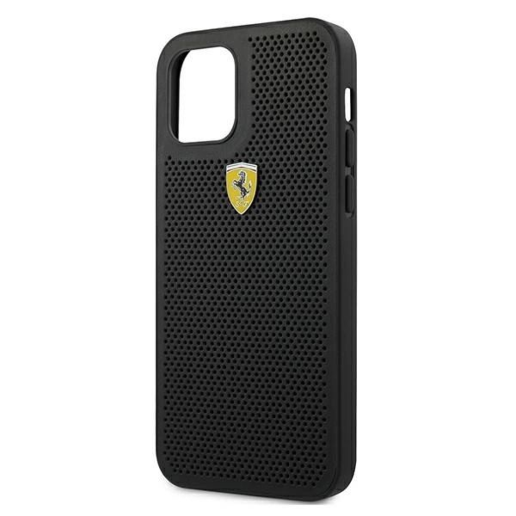 Ferrari FESPEHCP12MBK iPhone 12/12 Pro 6.1" fekete/fekete kemény tok On Track Perforated tok - 8