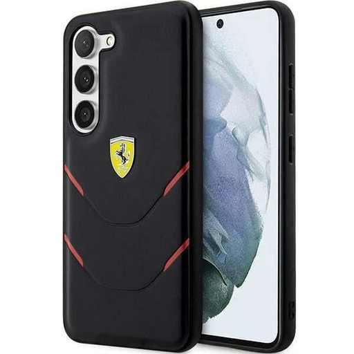 Ferrari FEHCS23MPBAK S23+ S916 fekete/fekete keménytok Hot Stamp Lines tok Ferrari FEHCS23MPBAK S23+ S916 fekete/fekete keménytok Hot Stamp Lines tok