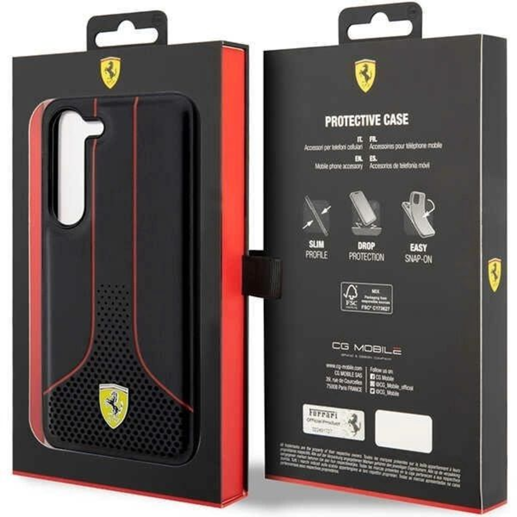 Ferrari FEHCS23MPCSK S23+ S916 fekete/fekete perforált 296 P tok - 8
