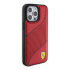 Ferrari Perforált Hullámok Fém Logós tok iPhone 15 Pro - piros - 2. kép