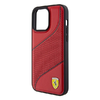 Ferrari Perforált Hullámok Fém Logós tok iPhone 15 Pro - piros - 4. kép