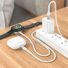 HOCO vezeték nélküli töltő 2 az 1-ben Type C Apple Watch-hoz + Lightning PD QC 3A CW54 1,2 m fehér - 2. kép