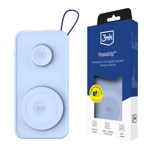 Powerbank 3mk PastelUp 10,000mAh 22.5W USB 1A1C - kék