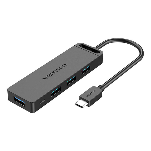 USB-C 3.0 Hub 4 Porthoz Tápegységgel Vention TGKBD 0.5m Fekete ABS