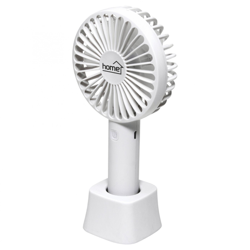 Home HF 9/WH kézi, tölthető ventilátor, 4 W, 10 cm-es lapátátmérő, 3 fokozat, 1200 mAh Li-ion akkumulátor, asztali tartó, fehér