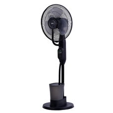 Home SFM43BK párásító ventilátor, 75 W, 40 cm névleges lapátátmérő, 3 lapát, 3 fokozat, oszcillálás, kikapcsolásidőzítés, 3 fokozatú párásítás, állítható dőlésszög