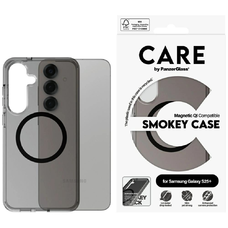 CARE by PanzerGlass Flagship Urban Combat Fekete QI tok Samsung Galaxy S25+ - Félátlátszó füsttok