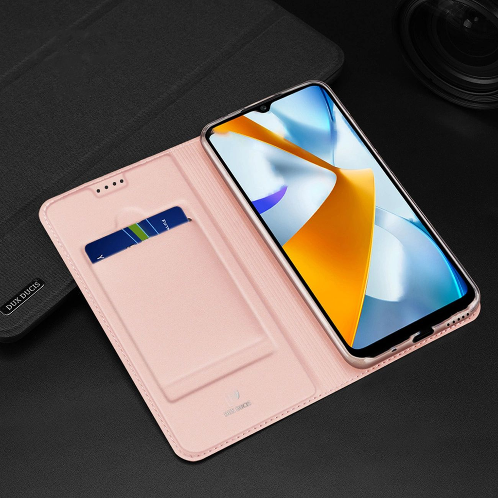 Dux Ducis Skin Pro tok Oppo Reno 8 fliptok kártyatartó állvány funkcióval kék - 21