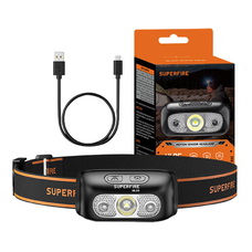 Fejlámpa Superfire HL05-E, 120 lm, USB