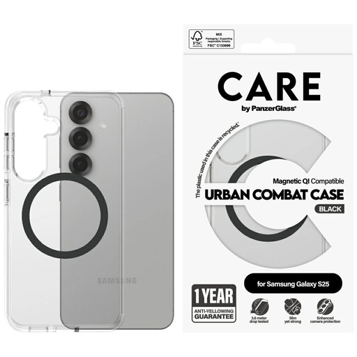 CARE by PanzerGlass Flagship Urban Combat Tok Samsung Galaxy S25 - Átlátszó CARE by PanzerGlass Flagship Urban Combat Tok Samsung Galaxy S25 - Átlátszó