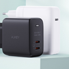  Fali töltő Aukey PA-B4T, 2xUSB-C, 45W (fekete) - 0. kép