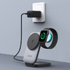 Mágneses vezeték nélküli töltő 3 az 1-ben MagFusion Aukey LC-MC312, 15W Qi2 (szürke) töltállomás - 3. kép