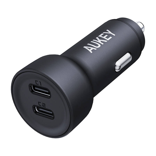 Aukey CC-Y23 autós töltő, 2xUSB-C, 65W (fekete)