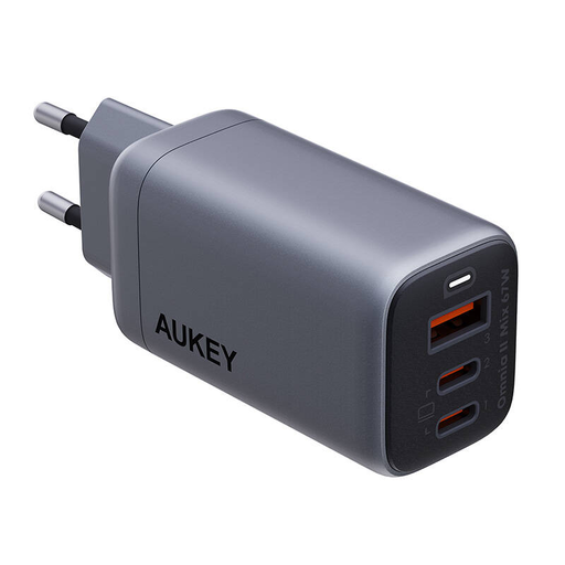 Aukey PA-B6U hálózati töltő, 1xUSB-A, 2xUSB-C, 67W (szürke)