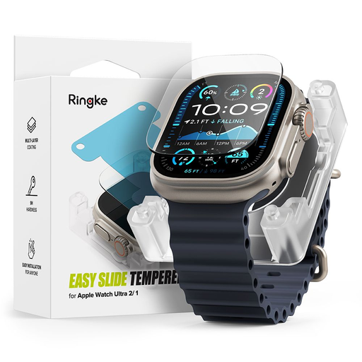 Apple Watch Ultra 1/2 (49mm) Ringke Easy Slide áttetsző edzett üveg kijelzővédő Apple Watch Ultra 1/2 (49mm) Ringke Easy Slide áttetsző edzett üveg kijelzővédő