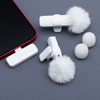 Vezeték nélküli lavalier mikrofon Lightning iPhone-hoz 2 db a készletben) K1 fehér szélvédővel - 3. kép