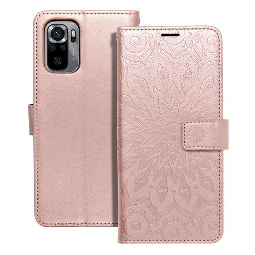 MEZZO fliptok Xiaomi Redmi Note 10 / 10S mandala rózsa arany tok MEZZO fliptok Xiaomi Redmi Note 10 / 10S mandala rózsa arany tok