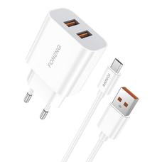 Gyors töltő Foneng 2x USB EU45 + USB Micro kábel