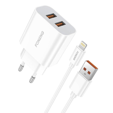 Gyors töltő Foneng 2x USB EU45 + USB Lightning kábel