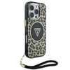 Guess IML Leopárd Háromszög Logó Pántos MagSafe tok iPhone 16 Pro-hoz Barna - 1. kép