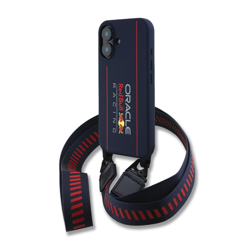 Red Bull szilikon függőleges logós MagSafe tok + keresztpánt iPhone 16 sötétkék tok Red Bull szilikon függőleges logós MagSafe tok + keresztpánt iPhone 16 sötétkék tok