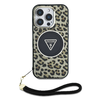 iPhone 16 Pro Max Guess IML Leopard Triangle Logo Strap MagSafe tok barna tok - 0. kép