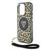 iPhone 16 Pro Max Guess IML Leopard Triangle Logo Strap MagSafe tok barna tok - 2. kép