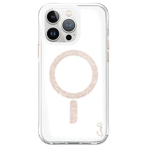 Uniq Coehl Glace mágneses töltőtok iPhone 15 Pro - rózsaszín és arany tok Uniq Coehl Glace mágneses töltőtok iPhone 15 Pro - rózsaszín és arany tok