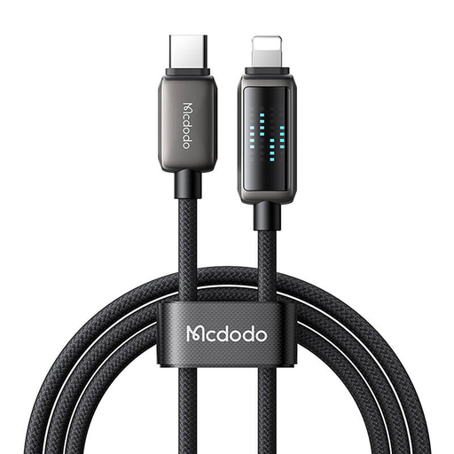 Mcdodo CA-2630 LED kijelzős USB-C - Lightning 36W adatkábel 1,2m