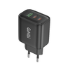Foneng fali töltő GaN10-EU - USB + 2xType C - QC 4.0+ PD 65W Type C to Type C kábel fekete - 0. kép