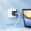 Foneng fali töltő GaN10-EU - USB + 2xType C - QC 4.0+ PD 65W Type C to Type C kábel fekete - 4. kép