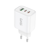 Foneng GaN10-EU hálózati töltő - USB + 2xType C - QC 4.0+ PD 65W Type C-C kábellel fehér - 0. kép