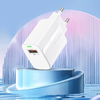 Foneng Fali töltő EU64 - USB - 18W USB - Type C kábellel fehér - 0. kép