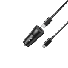 XO autós töltő CC57 PD 25W 1x USB-C fekete + USB-C - USB-C kábel