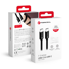 FORCELL F-ENERGY C338 kábel Type C - Type C PD QC4.0 3A 60W 1,5 m fekete