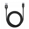FORCELL C398 kábel USB A-ról Type C-re QC3.0 3A TUBE 1 m fekete - 0. kép