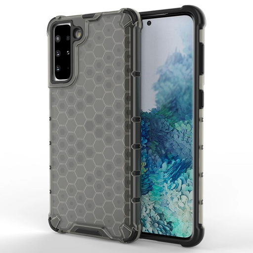 Honeycomb Case páncélozott tok TPU ütközővel Samsung Galaxy S21+ 5G (S21 Plus 5G) fekete tok