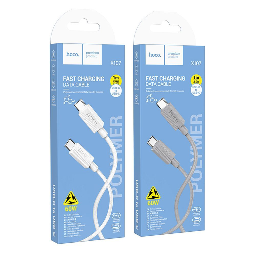 HOCO kábel Type C to Type C 3A 60W X107 1 m fehér - 5