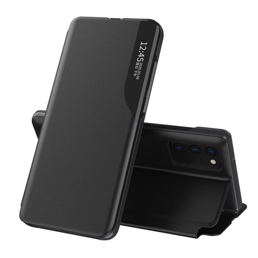 Eco Leather View Case elegáns fliptok állvány funkcióval Samsung Galaxy A02s EU fekete tok Eco Leather View Case elegáns fliptok állvány funkcióval Samsung Galaxy A02s EU fekete tok