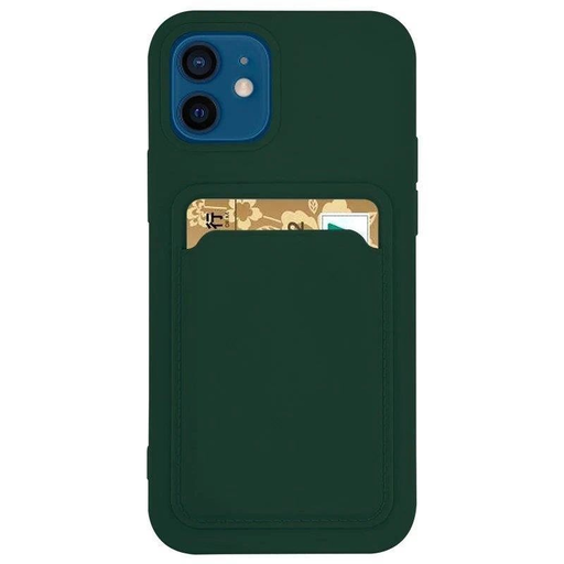 Kártyatartó Szilikon Tok Kártyahely Dokumentumoknak Samsung Galaxy S21 + 5G (S21 Plus 5G) Sötétzöld tok Kártyatartó Szilikon Tok Kártyahely Dokumentumoknak Samsung Galaxy S21 + 5G (S21 Plus 5G) Sötétzöld tok