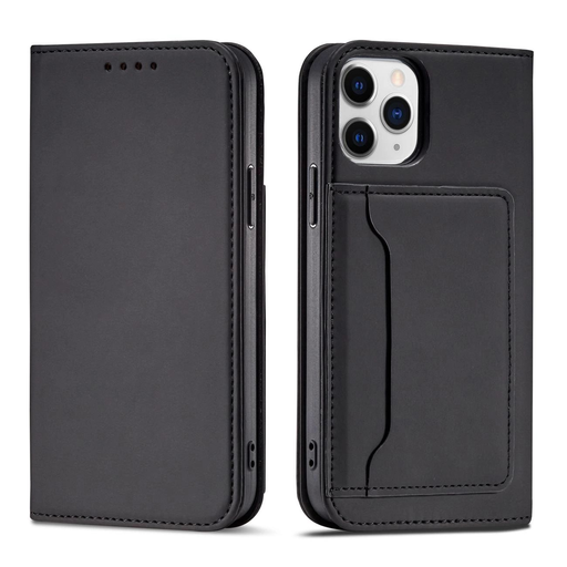 Magnet Card fliptok iPhone 12 Pro Max kártyatartó pénztárca kártyatartó fekete tok Magnet Card fliptok iPhone 12 Pro Max kártyatartó pénztárca kártyatartó fekete tok