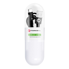 FORCELL C319 kábel USB A-ról Type C-re 2,1A TUBUS 1 m fekete
