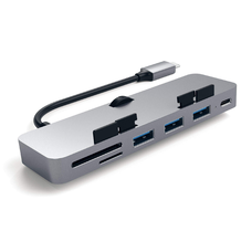 Satechi Alumínium Type-C CLAMP PRO Hub (3x USB 3.0, MicroSD) - Űrszürke