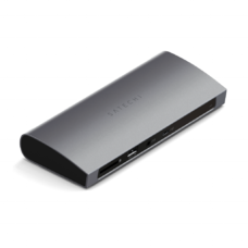 Satechi Alumínium Thunderbolt 4 Dokkoló (1xT4 P 96W, 3x T4 40Gbps 15W, Ethernet, 3xUSB-A 3.2 10 Gbps, 1xUSB-A 2.0 töltés, SD kártya, 3.5mm audio) EU verzió - Űrszürke