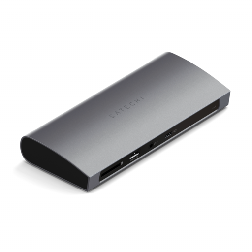 Satechi Alumínium Thunderbolt 4 Dokkoló (1xT4 P 96W, 3x T4 40Gbps 15W, Ethernet, 3xUSB-A 3.2 10 Gbps, 1xUSB-A 2.0 töltés, SD kártya, 3.5mm audio) EU verzió - Űrszürke