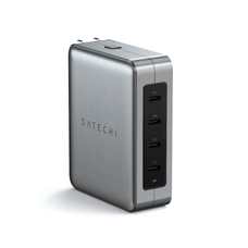 Satechi Utazó Töltő 145W USB-C 4-Port (4x USB-C PD, UK-EU-AU-US adapterekkel és hálós táskával) - Űrszürke