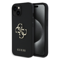 Guess PU Grained 4G Metal Logo tok iPhone 13 fekete