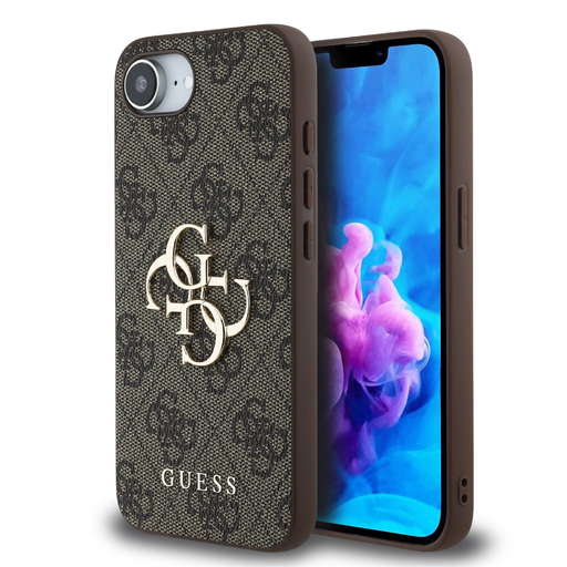 iPhone 16e Guess PU 4G Metal Logo tok barna iPhone 16e Guess PU 4G Metal Logo tok barna